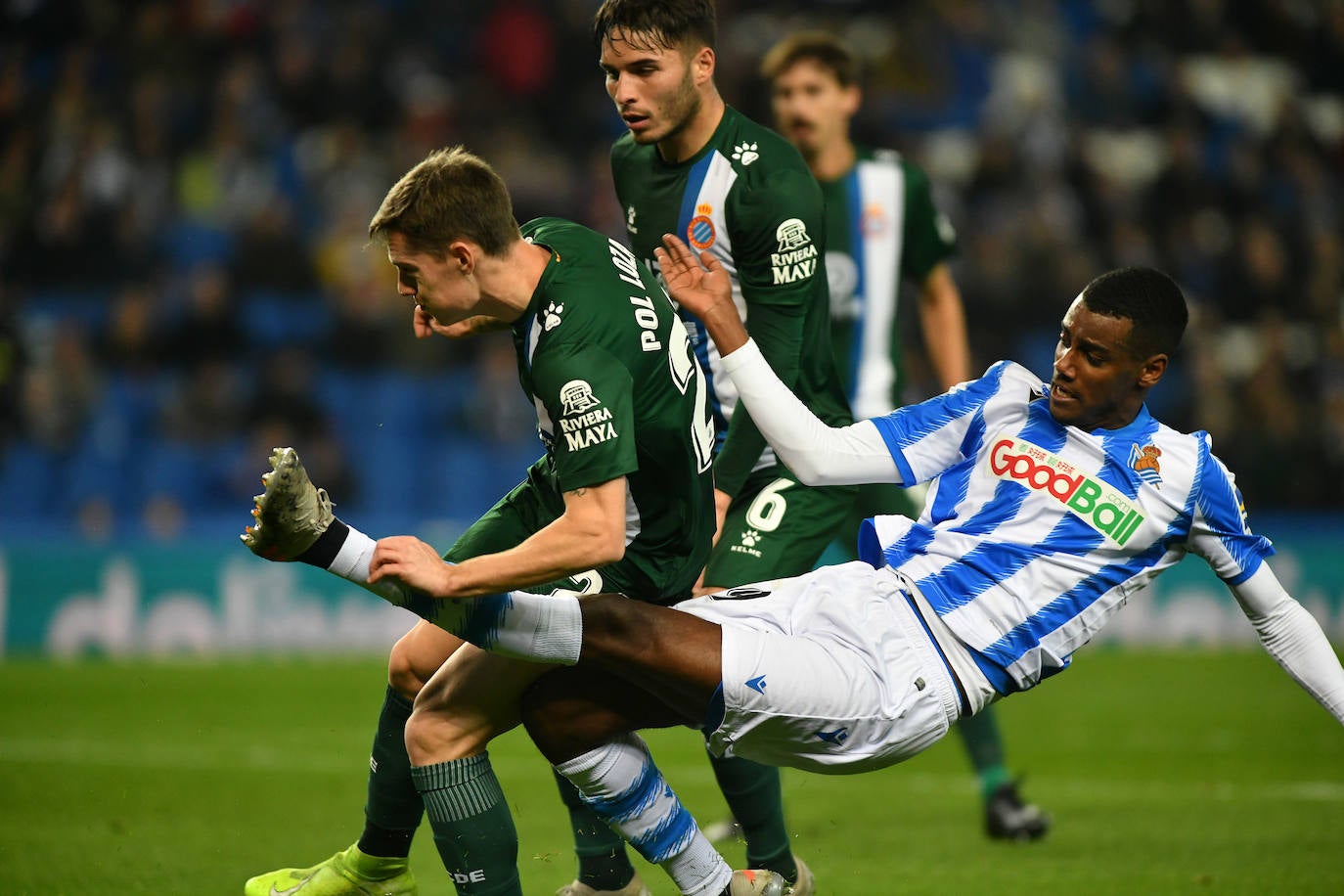 Buen ambiente en la eliminatoria copera que ha enfrentado a los realistas contra el Espanyol