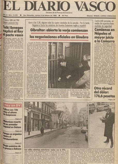 Imagen - Portada del 5 de febrero día después de la implantación de la OTA en Donostia 