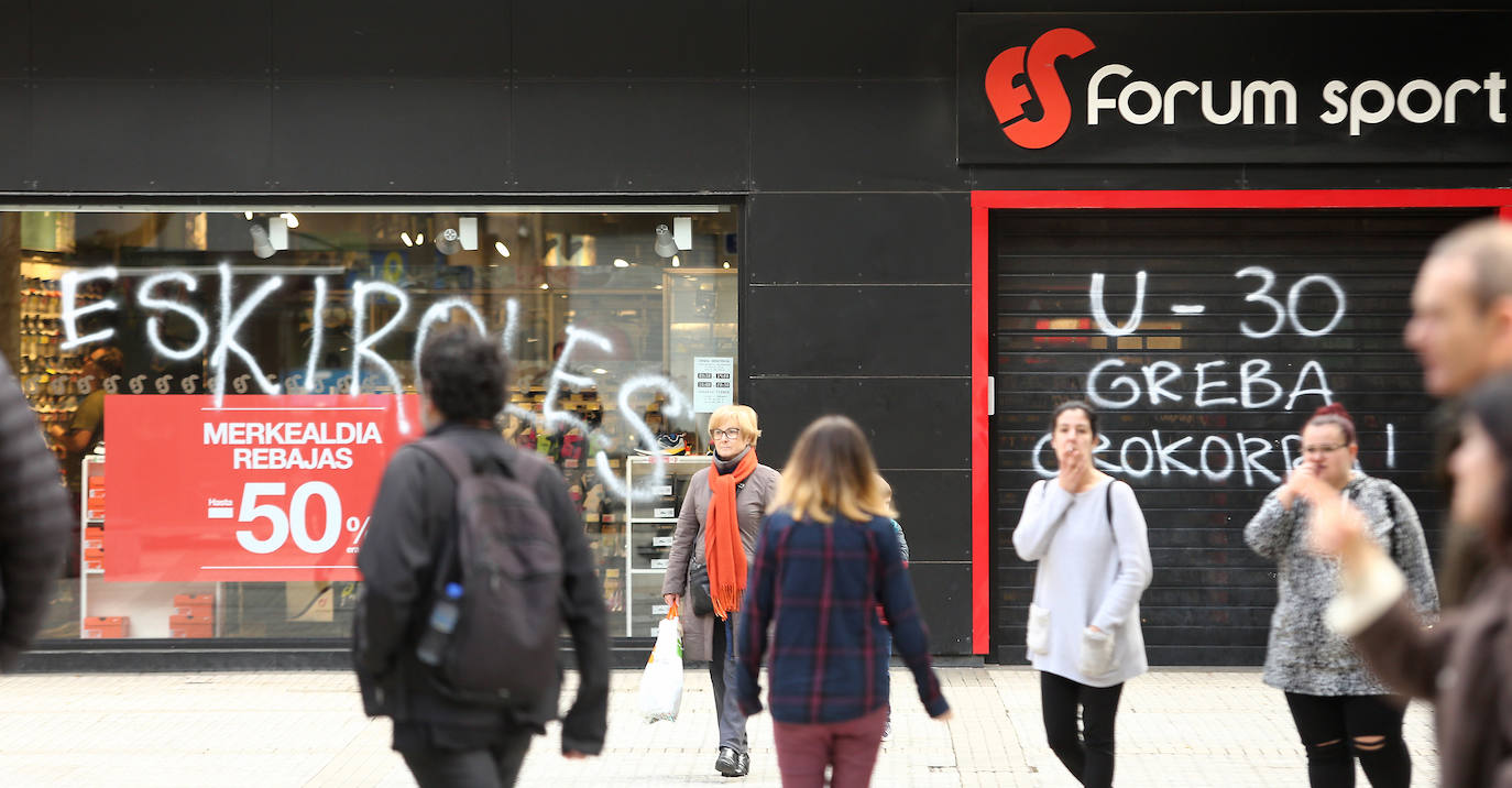 La incidencia de la huelga general del 30 de enero convocada por ELA y LAB ha tenido una incidencia dispar en Gipuzkoa.