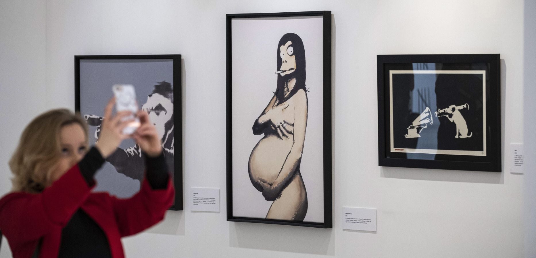 La sala Tesla Soft Gallery de Budapest (Hungría) acoge la muestra 'Art of Banksy' donde se exhiben los trabajos más emblemáticos del célebre artista callejero inglés.