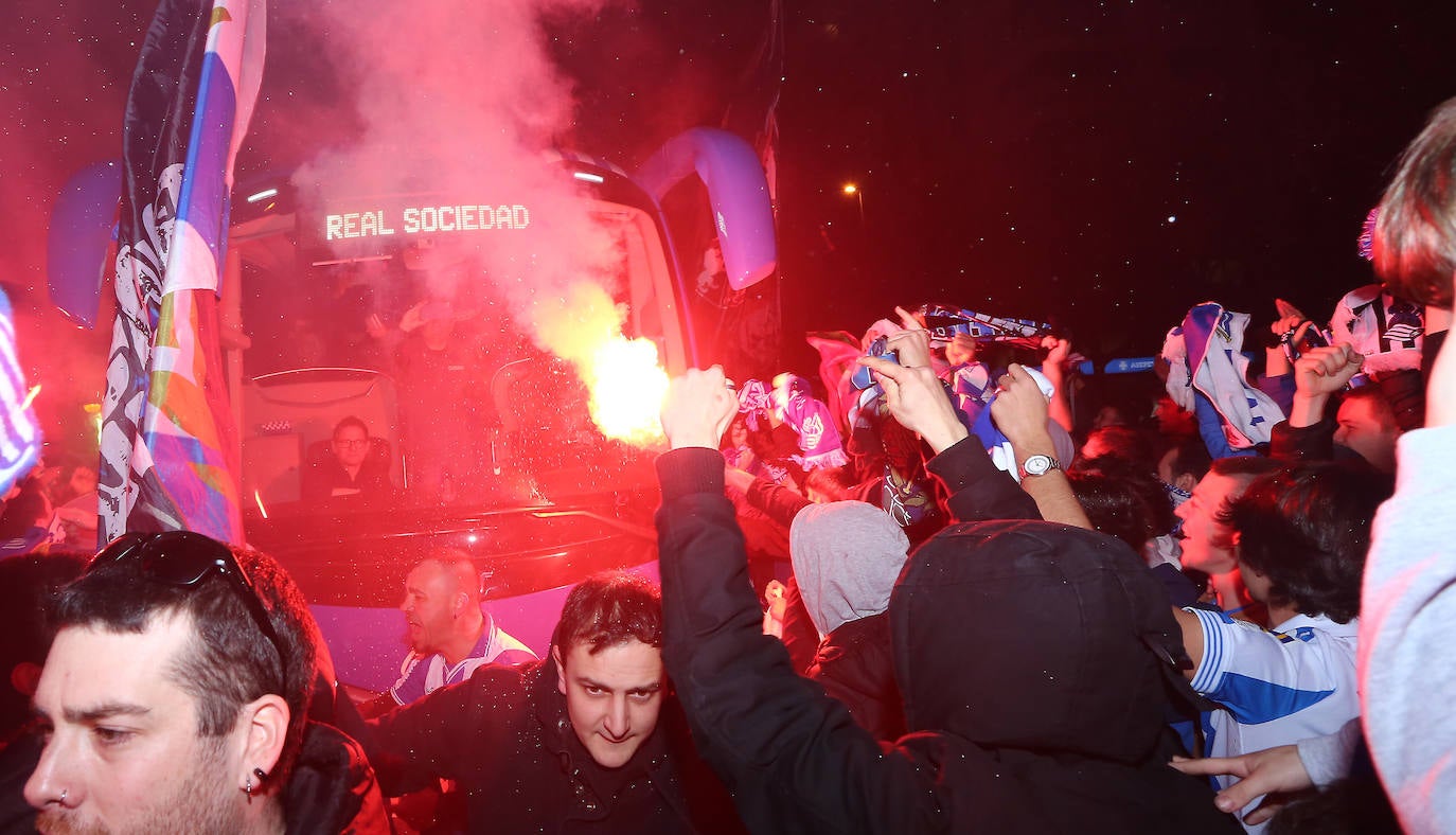 La afición txuri-urdin no ha fallado en las horas previas al partido de semifinales de Copa del Rey frente al Mirandes.