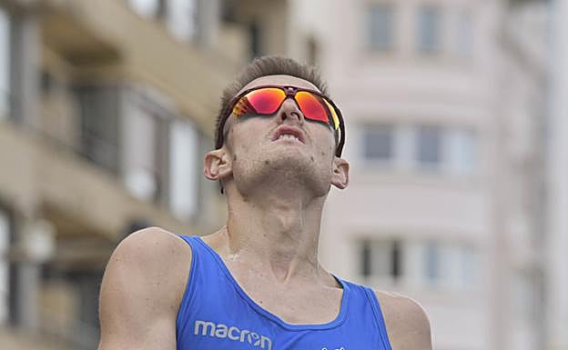 Arrospide, a la conclusión del cross de la Gimnástica de Ulia. 