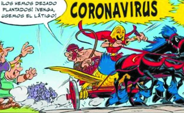 Viñetas de 'Astérix en Italia', álbum de 2017 protagonizadas por Coronavirus.