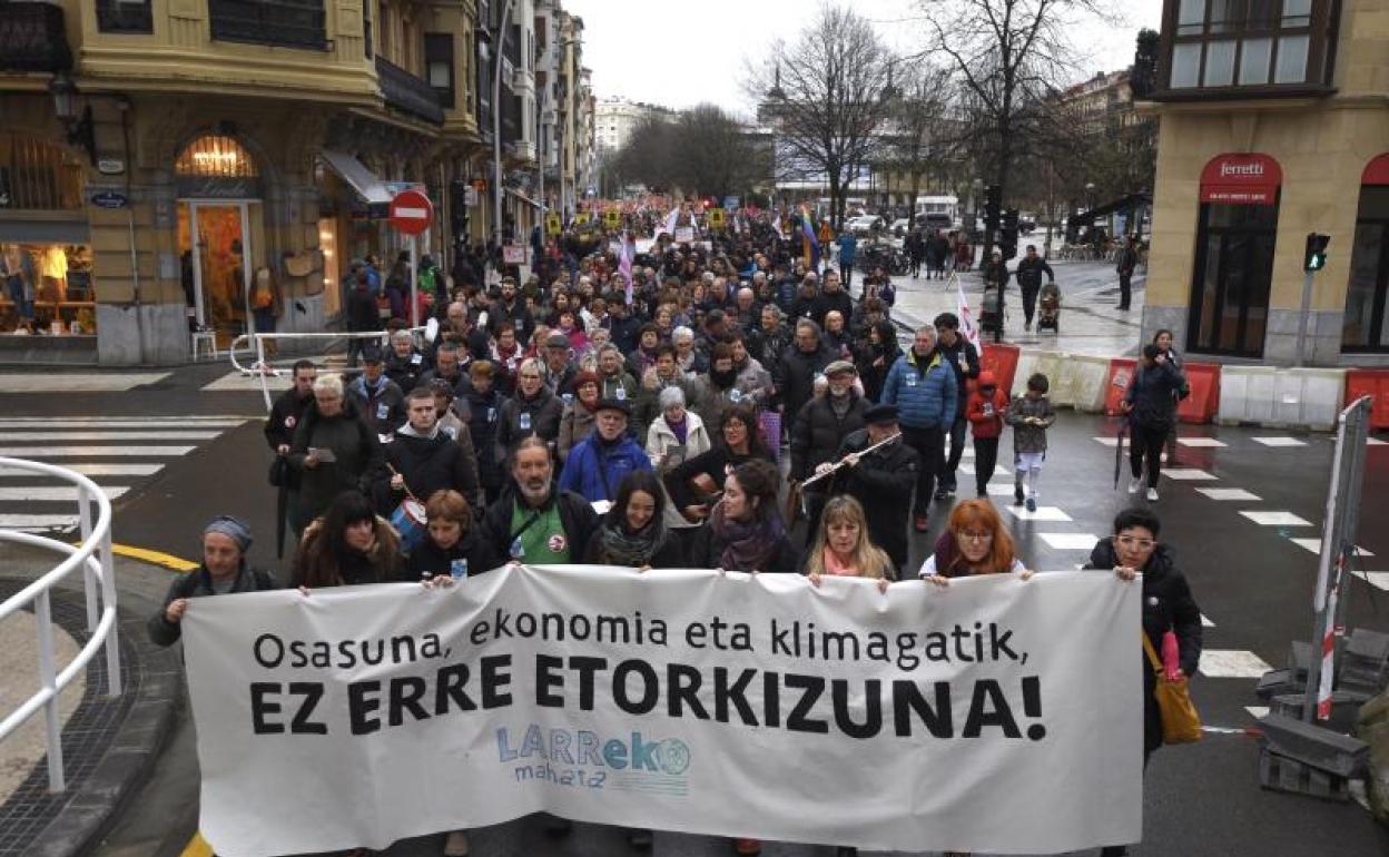 La manifestación en San Sebastián.