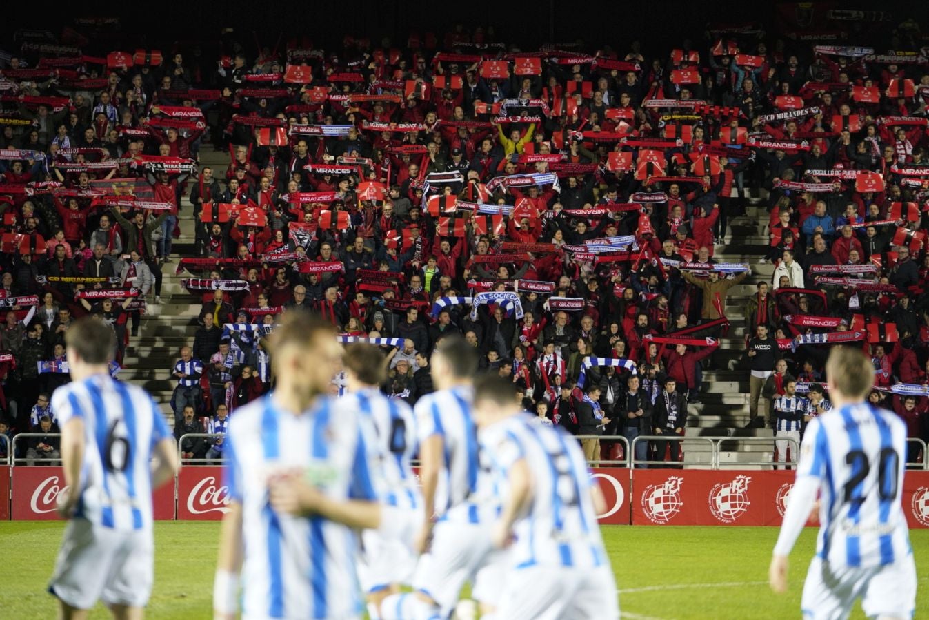 Ambientazo en Anduva para la vuelta de la semifinal de Copa entre Real Sociedad y Mirandés