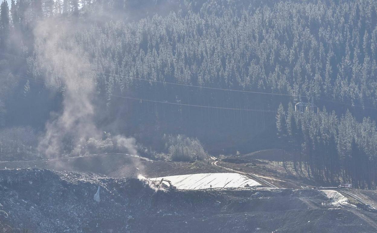 Imagen del vertedero de Zaldibar tras el derrumbe.