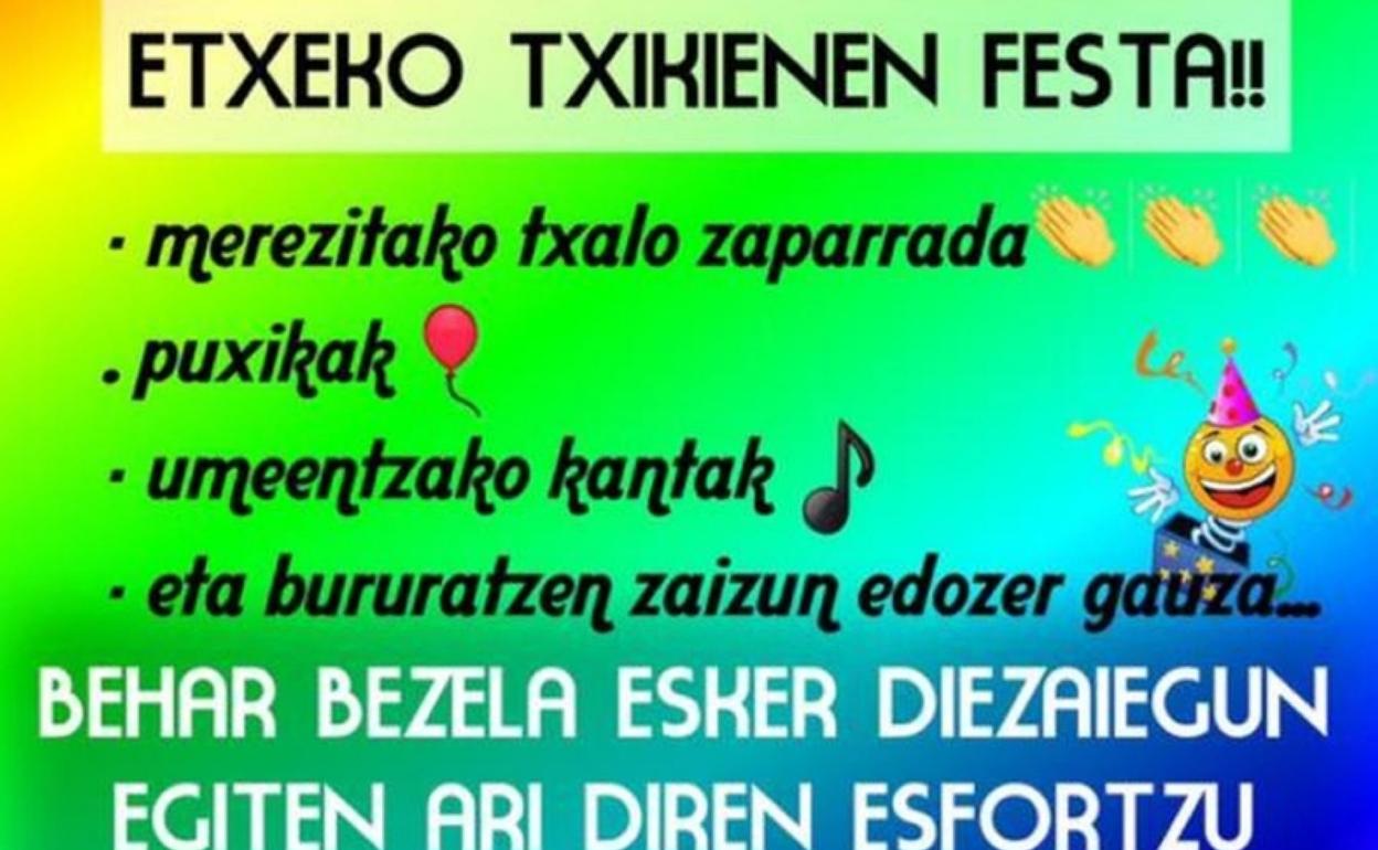 Invitación a participar que lanzan los vecinos de Torrealdea.