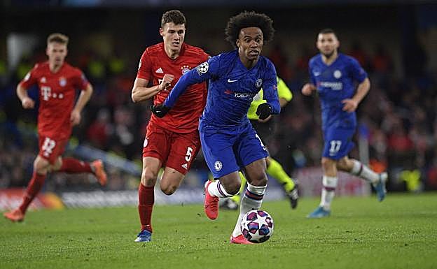 Willian, en un partido de Champions ante el Bayern de Múnich. 