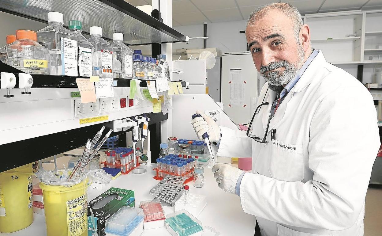 Ignacio López-Goñi, en su laboratorio de la Universidad de Navarra. 