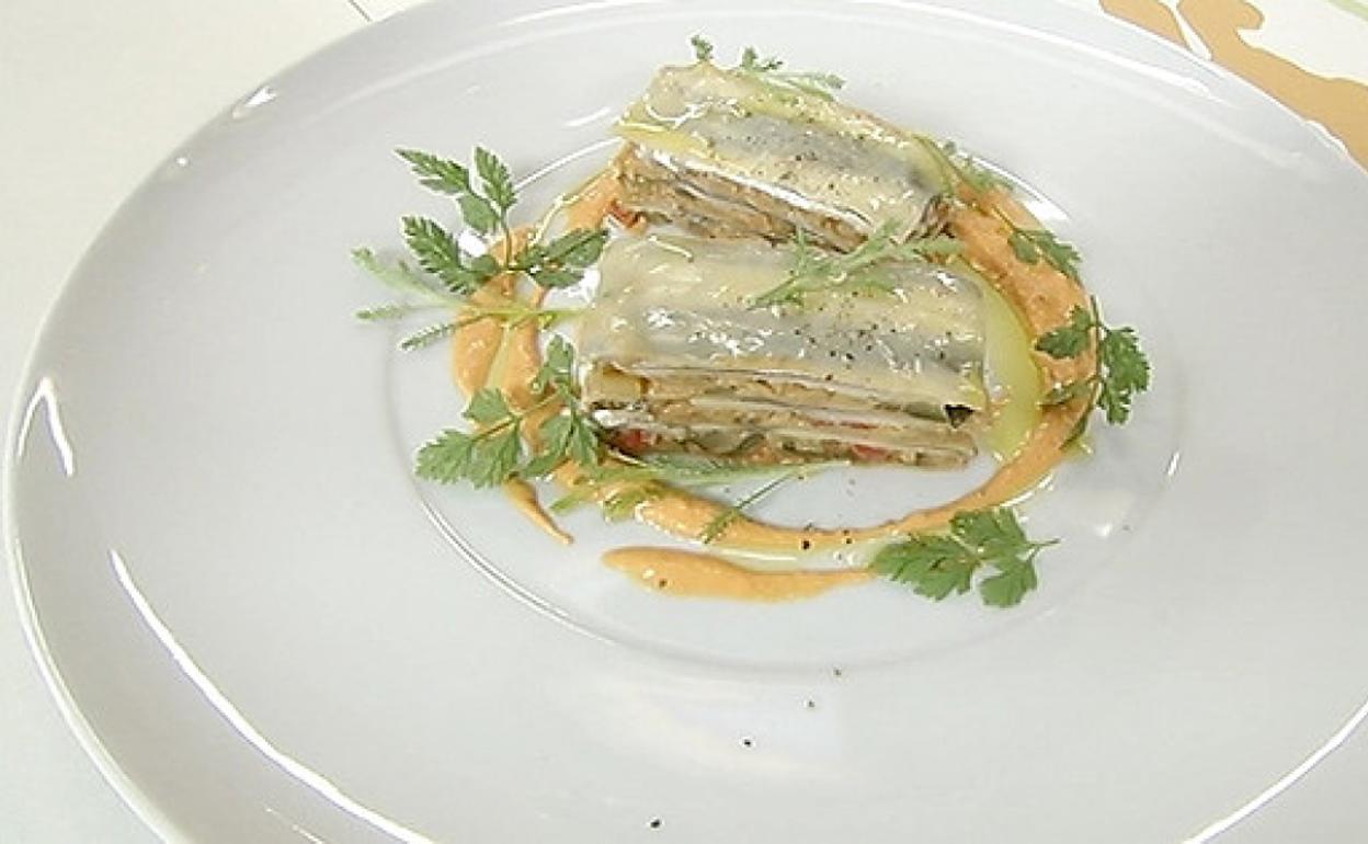 Receta de lasaña de anchoas y verdura de David de Jorge