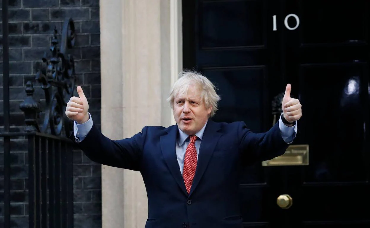 Boris Johnson, el pasado jueves ante su residencia oficial.