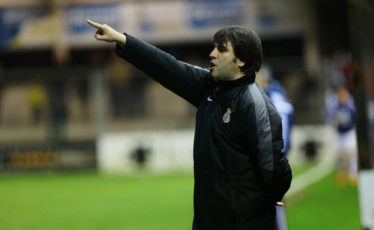 Aitor Zulaika, en su anterior etapa como entrenador del Real Unión.