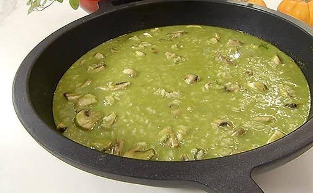 Risotto de champis con pesto de rúcula de David de Jorge