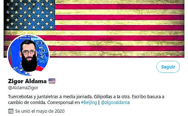 Ejemplo de 'troleo' a periodistas; en este caso una cuenta falsa a nombre de nuestro corresponsal.