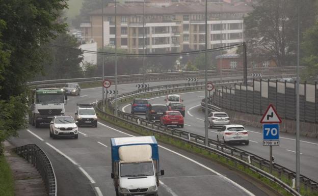 La N-1 este viernes por la mañana a su paso por Lasarte-Oria.