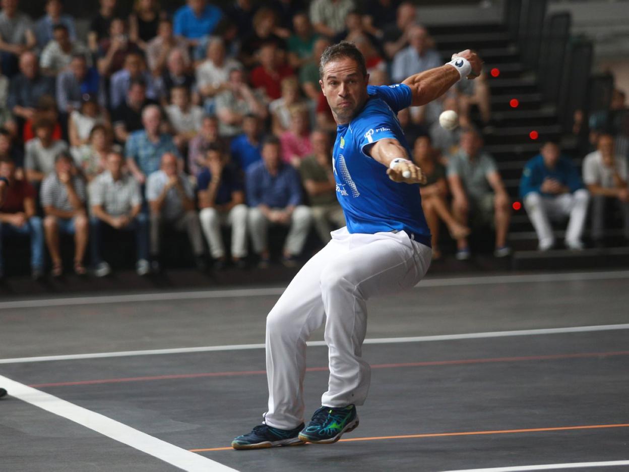 Olaizola ha jugado muchas veces en el Uranzu. Entre ellas, el 1 de julio en la reapertura del frontón. 