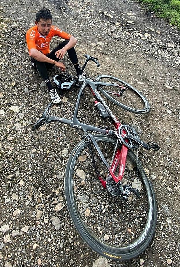 Bernal, en una foto publicada por él mismo tras un entrenamientoo. 
