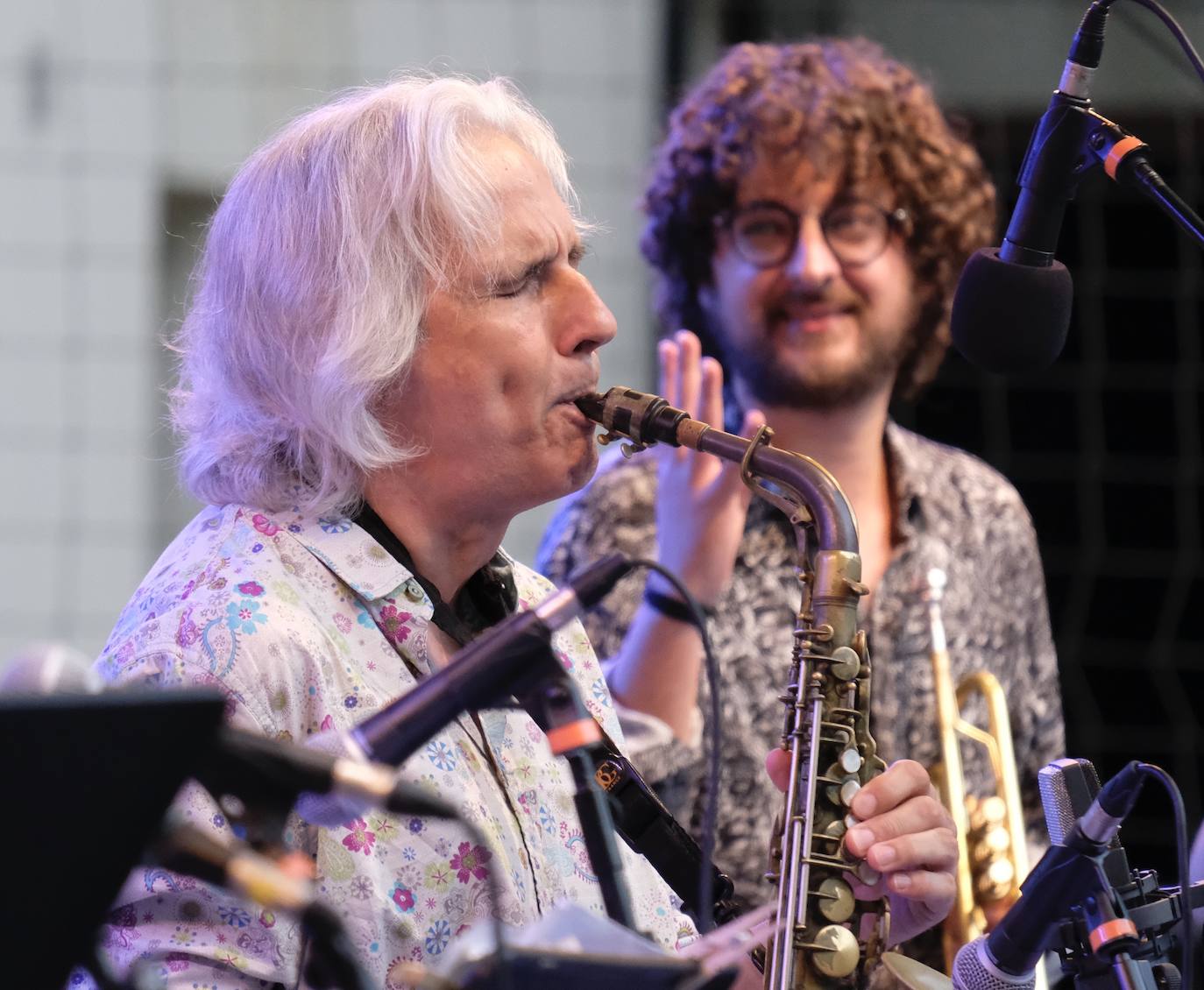 Concierto de Perico Sambeat en la plaza de la Trinidad. 