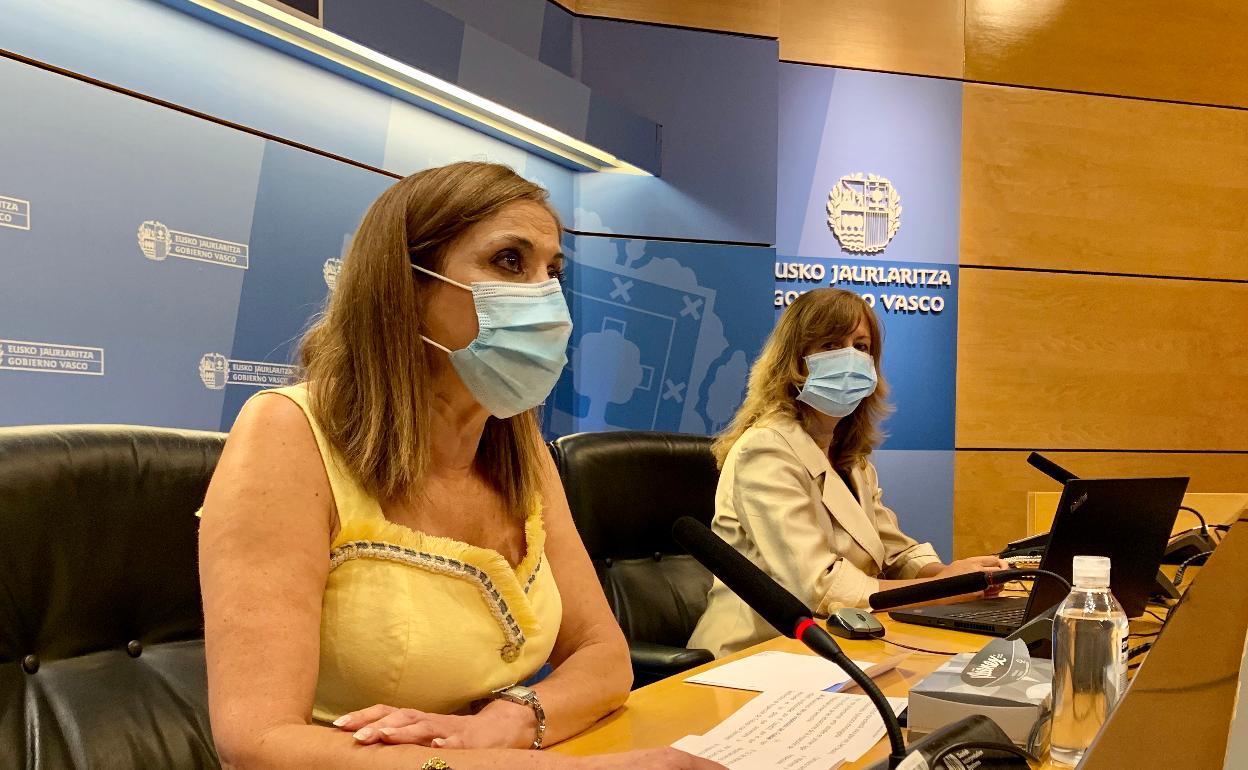 María Luisa San José e Icíar González durante la presentación del balances de Inspección de Trabajo. 