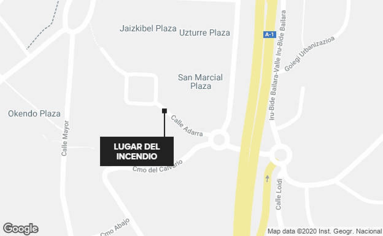 Una persona trasladada con quemaduras al Hospital Donostia tras un incendio en Lasarte- Oria