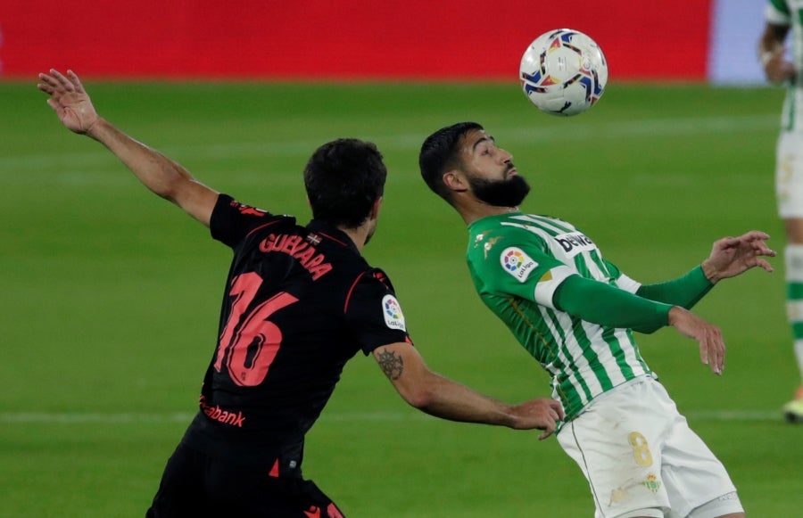 La Real se ha ido al descanso con ventaja en el marcador gracias al gol de Portu en el minuto 43