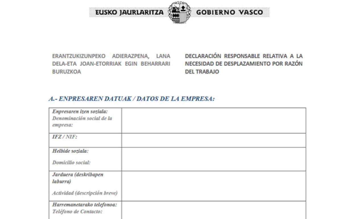 Restricciones Euskadi: El salvoconducto para la movilidad de los trabajadores vascos