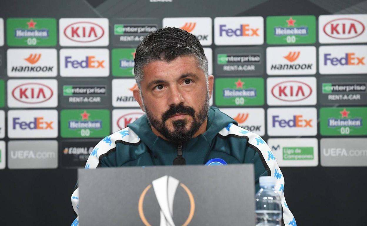 Gennaro Gattuso, durante a rueda de prensa en el Reale Arena.
