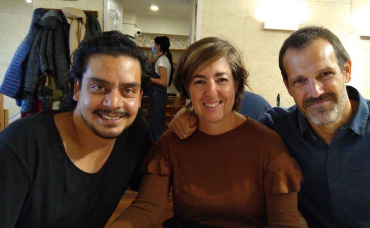 Jayro Bustamante, Miren Aperribay y Jose Mari Goenaga.