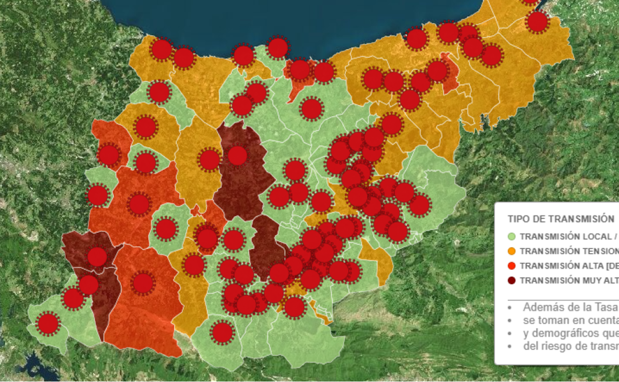Arrasate, Aretxabaleta, Azpeitia y Ordizia, en rojo aún más intenso