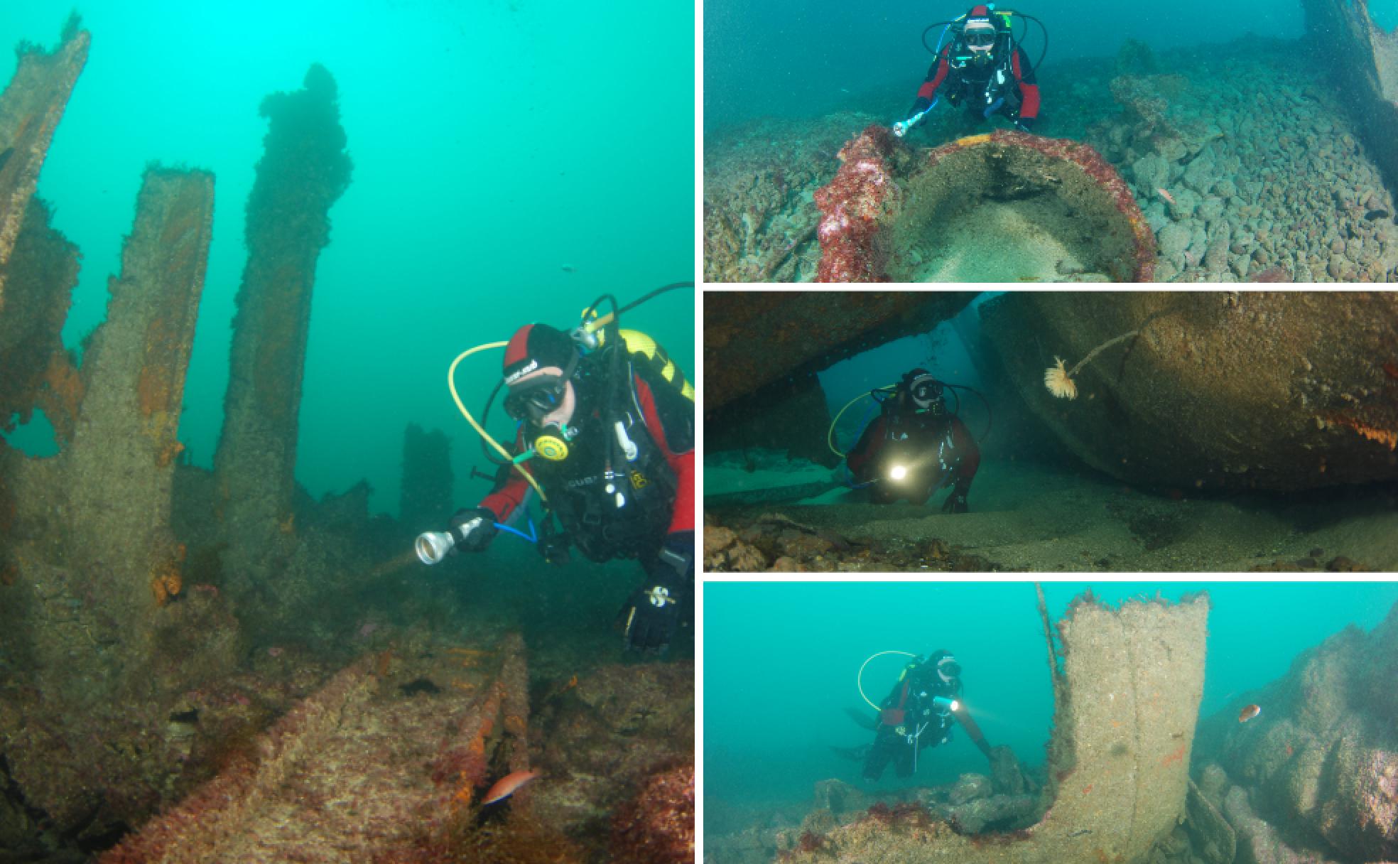 Restos del buque alemán que reposa a unos 30 metros de profundidad al sur de PIcachilla