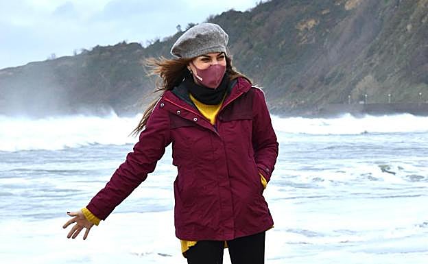 La actriz Nerea Garmendia durante una visita a San Sebastián.