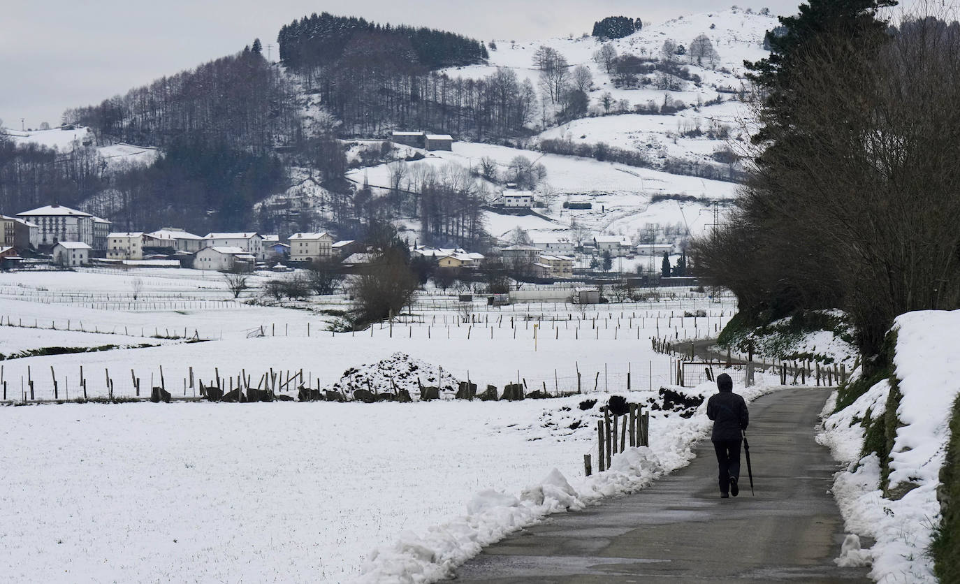 Los termómetros han marcado mínimas por debajo de los cero grados en buena parte de Gipuzkoa. La mínima la ha vuelto a marcar esta pasada madrugada Berastegi con -7,1 grados