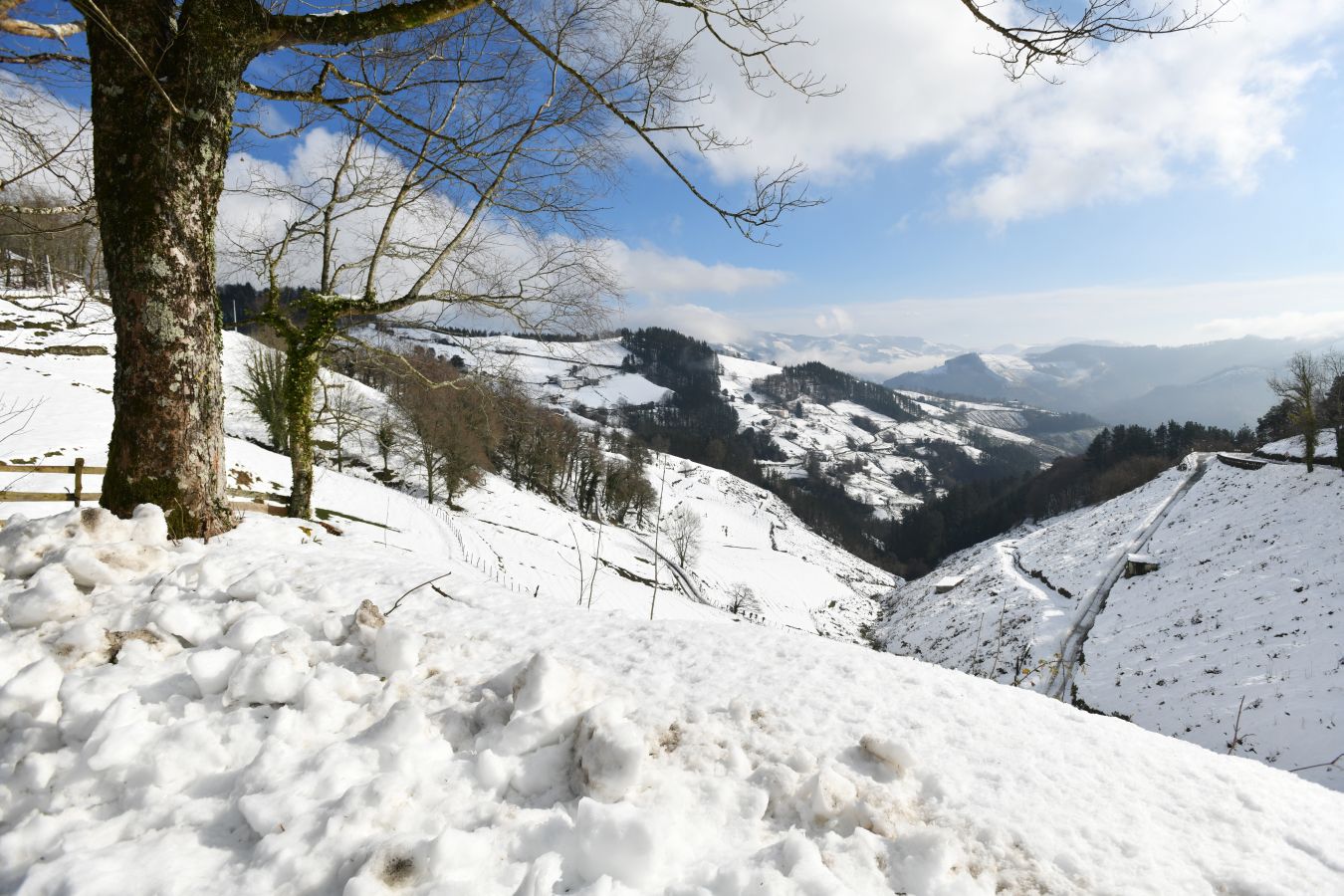 La nieve está adquiriendo importarntes grosores en algunas cumbres guipuzcoanas, como en Arrate.