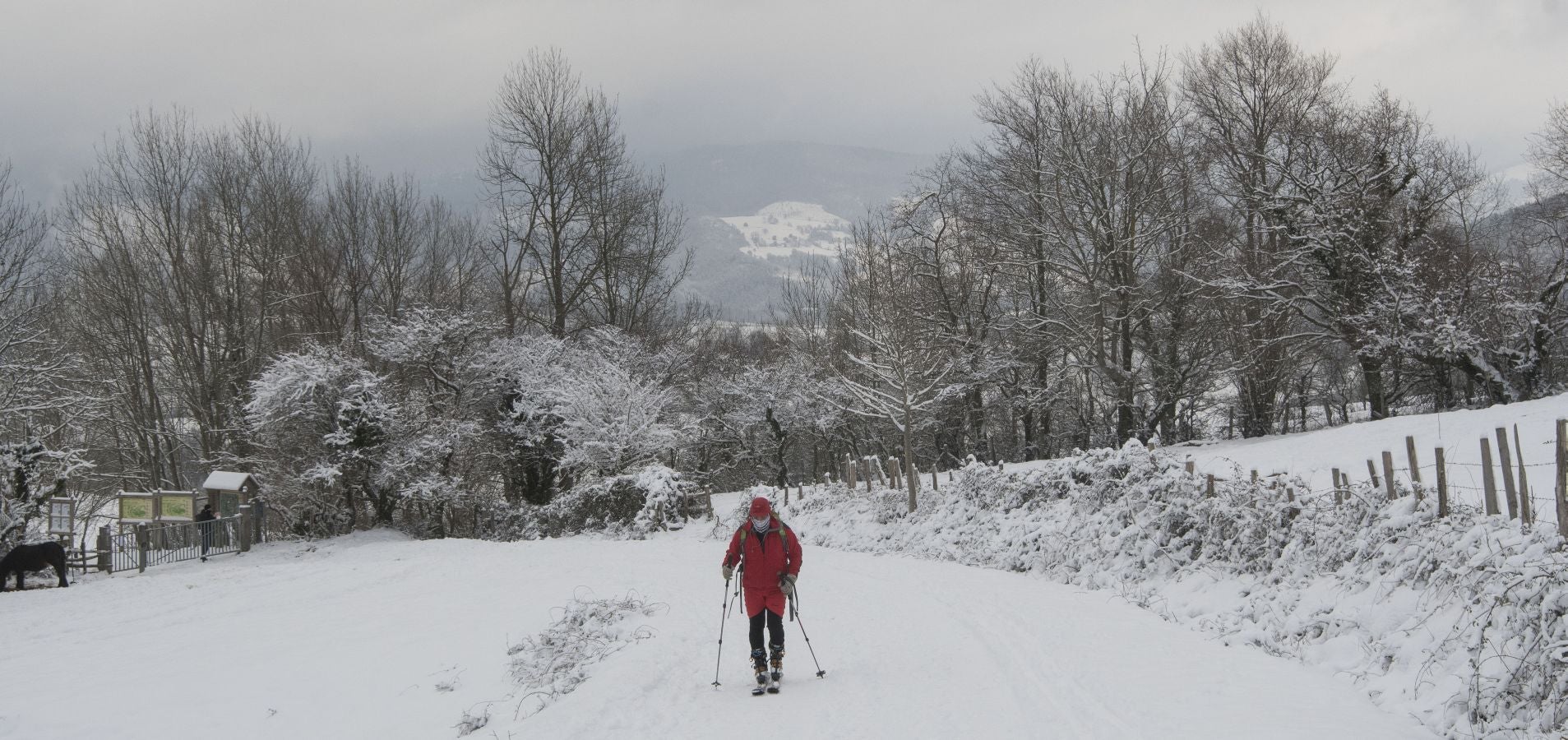 Multitud de personas han disfrutado de la nieve en puntos como el monte Uzturre, Larraiz, el alto de Arrate o la ermita de La Antigua.
