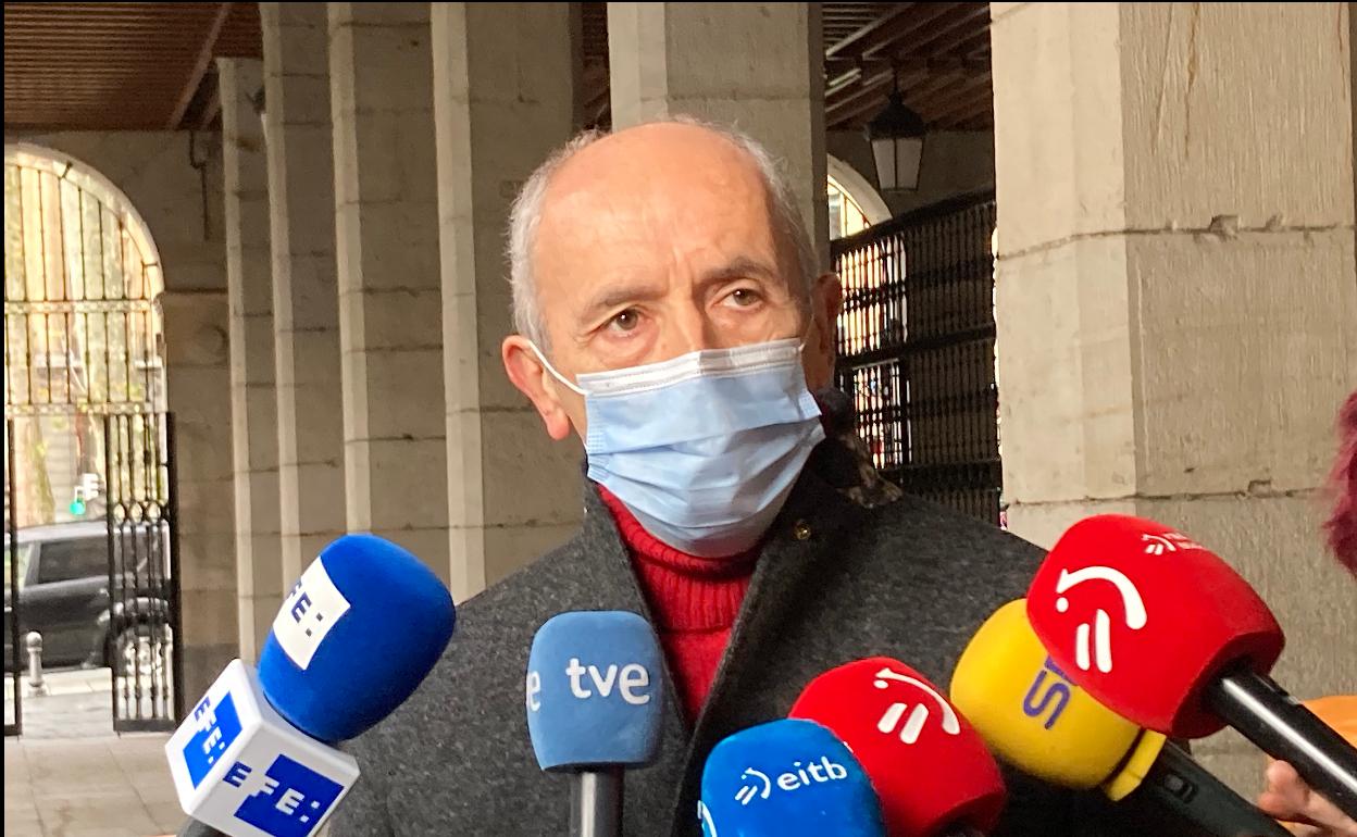 Erkoreka atiende a los medios, este domingo.