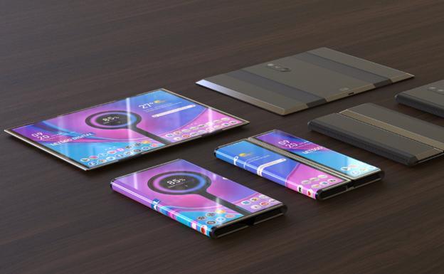 Concepto de uno de los smartphones plegables de Xiaomi. 