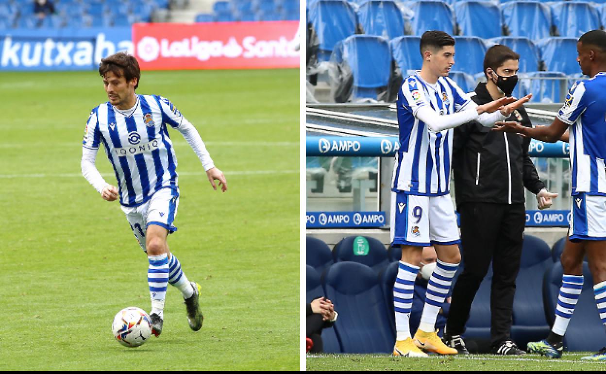 Silva y Carlos Fernández, hoy en el Reale Arena. 