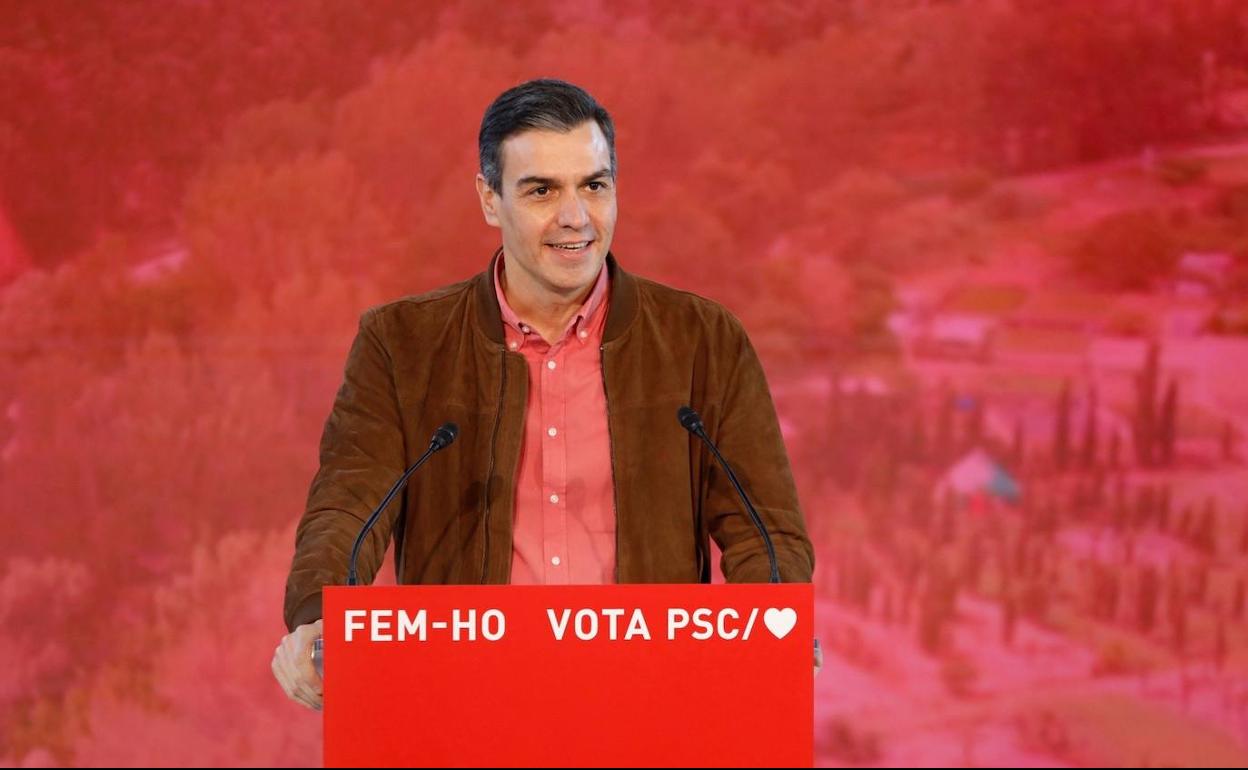 Sánchez, este fin de semana en la campaña del PSC. 