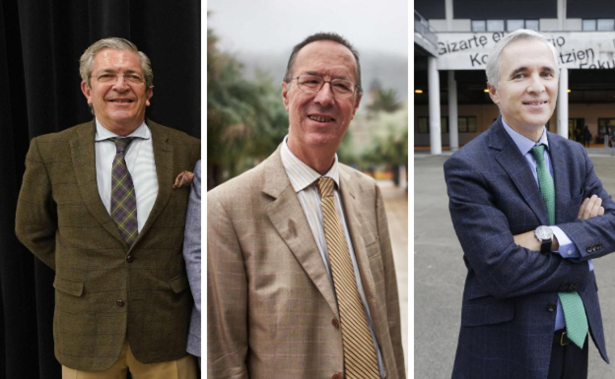 Los juristas Eduardo Bolea, Alberto López Basaguren y Javier Tajadura.