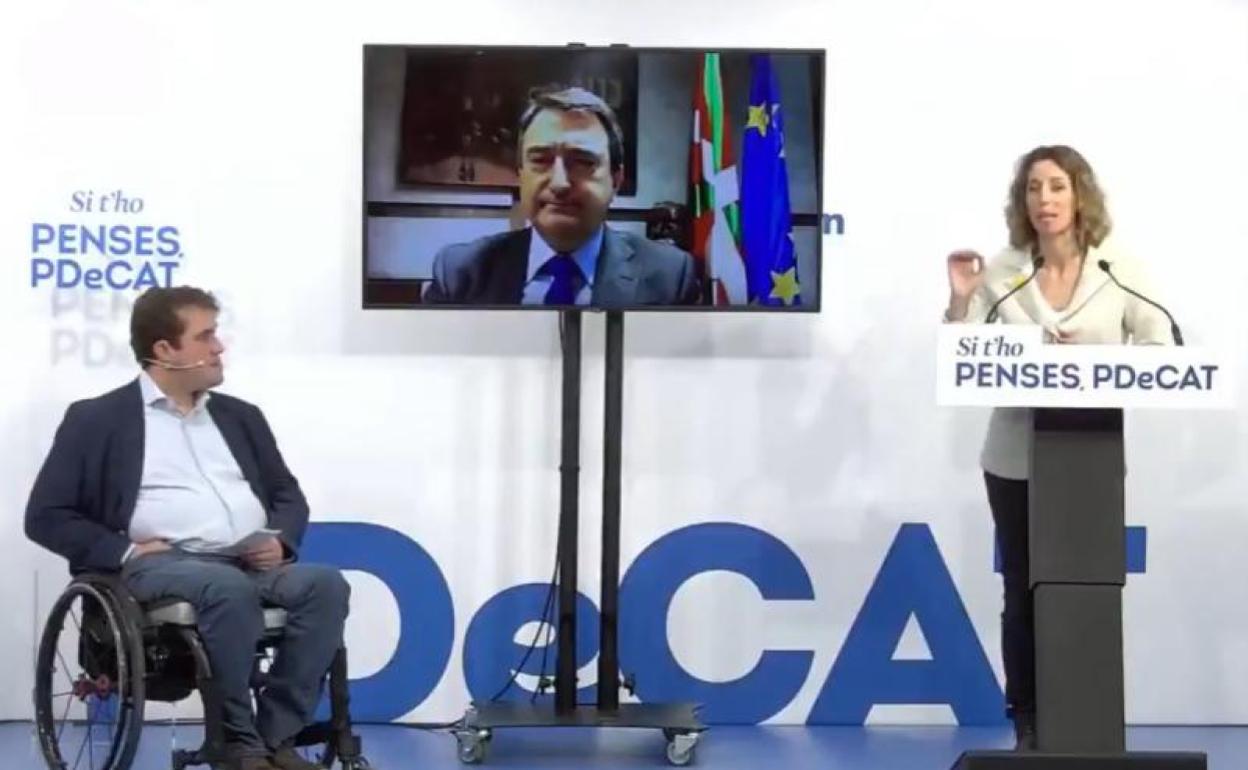 Aitor Esteban participa este viernes en el cierre de campaña del PDeCAT.