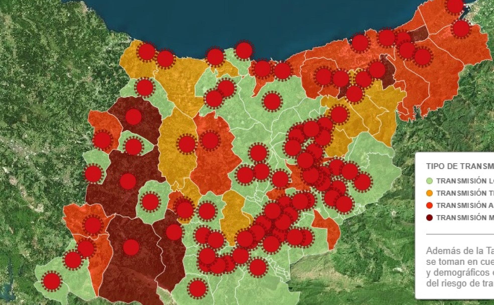 Covid-19 en Gipuzkoa: Siete municipios siguen aún en zona roja