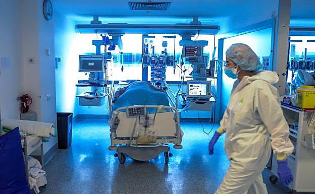 El descenso de positivos no se refleja en la UCI del Hospital Donostia que sigue tensionada 