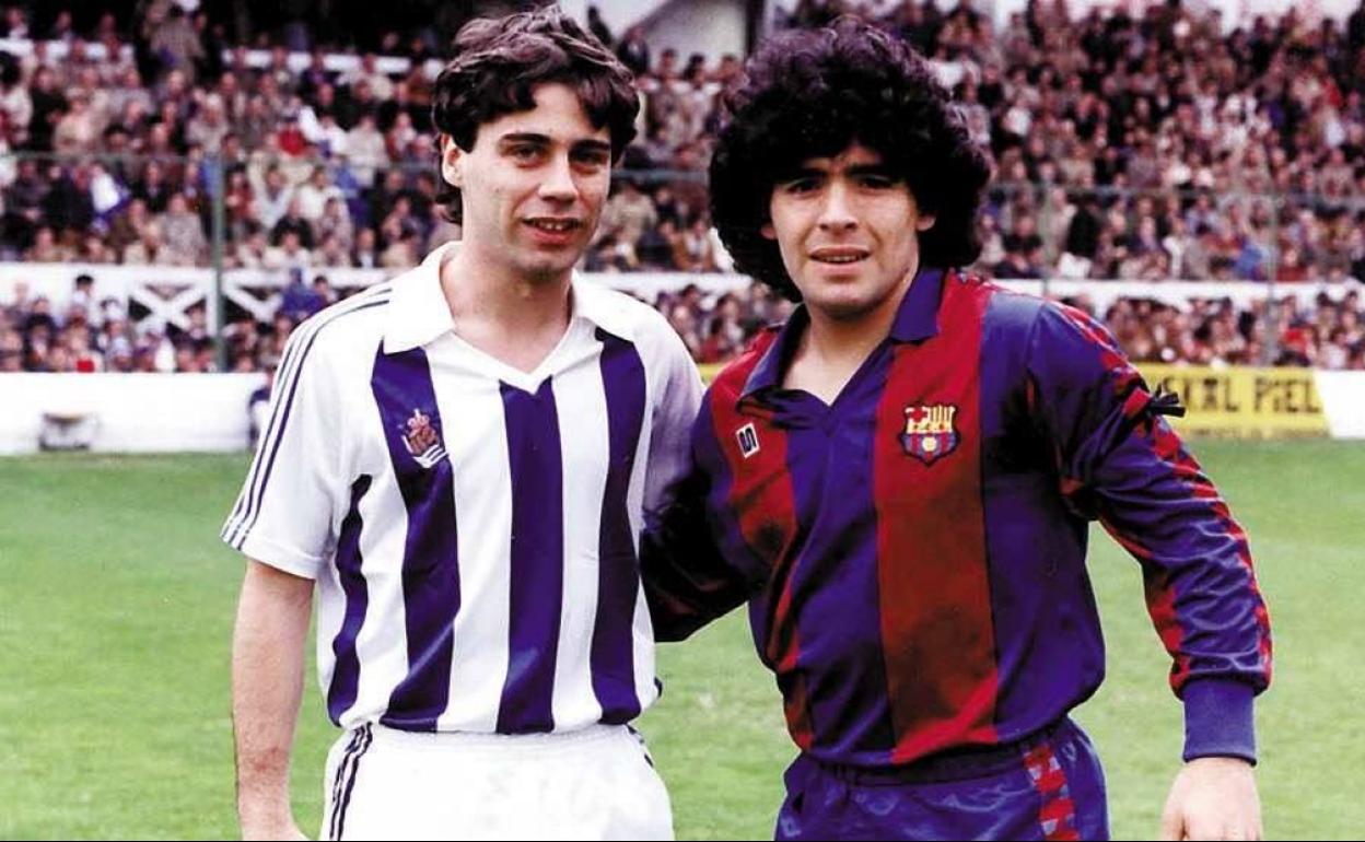 Roberto López Ufarte y Diego Armando Maradona.