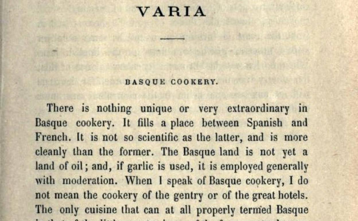 La cocina vasca en 1887 según una señorita inglesa