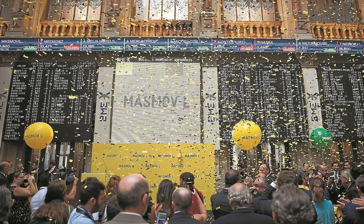 MásMóvil debutó en el Mercado Continuo el 14 de julio de 2014. 