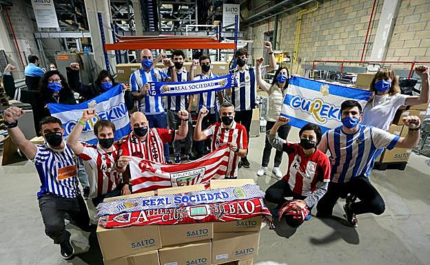 En Salto Systems viven la final con un pique sano entre trabajadores blanquiazules y rojiblancos. 