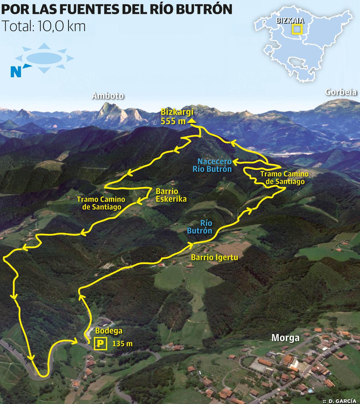 Monte Bizkargi (555 m.) desde Morga