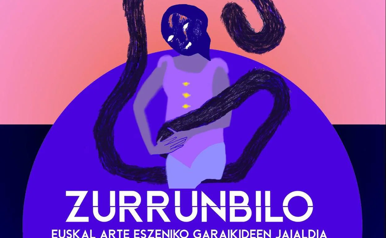Zurrunbilo euskarazko arte eszenikoen jaialdiaren 2021erako kartela. 