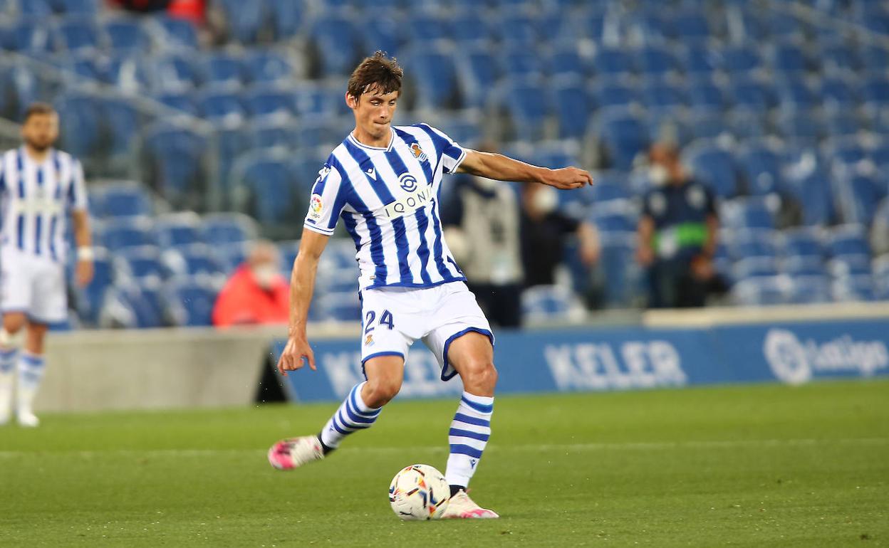 Le Normand, en un momento del choque de ayer. 