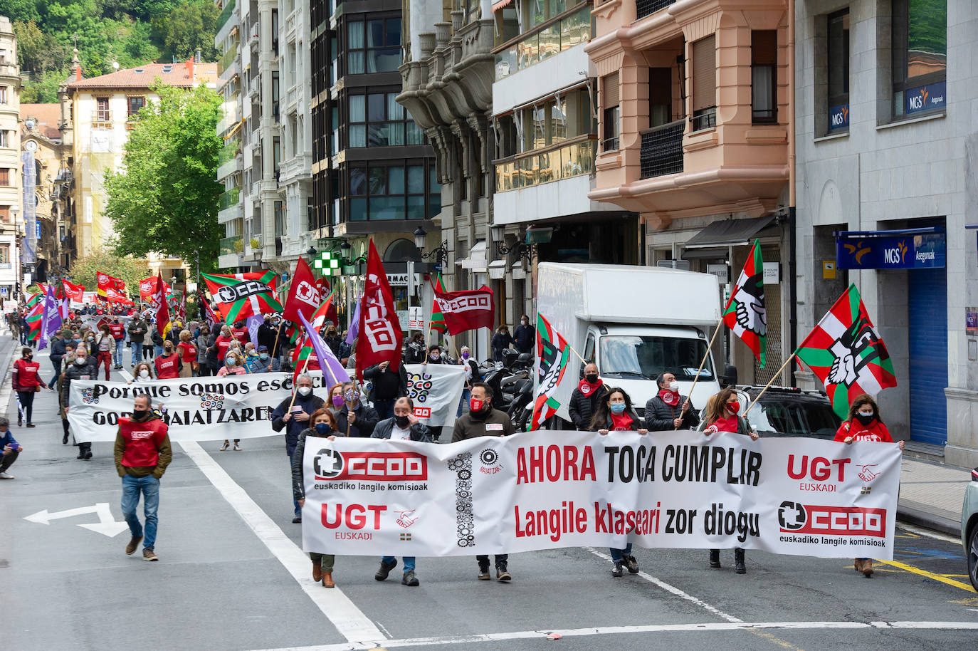 Fotos: Movilización contenida por el Primero de Mayo